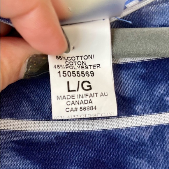 Cover Me Swim coverup S/M ( says L) long maxi blue/white tie-dye. Made Canada - Picture 3 of 4